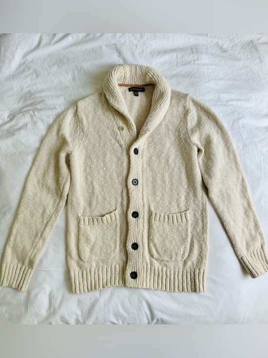 Banana Republic Other - Banana Republic Men's Shawl Collar Cardigan Sweater - Cream/Beige - 100% Cotton